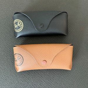 Two Ray-Ban Sunglass Cases, one Black and one Brown